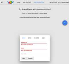 Enter the URL of the file in Shaka Player.