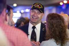 Pa. Sen. Doug Mastriano greets his supporters at his watch party held at The Orchards in Chambersburg on May 17, 2022.Joe Hermitt | jhermitt@pennlive.com
