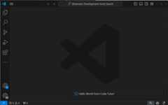 The message 'Hello World from Code Tutor' displayed in a notification