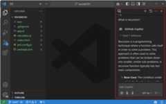 Explorer view in the Primary Side Bar and Copilot Chat view in the Secondary Side Bar.