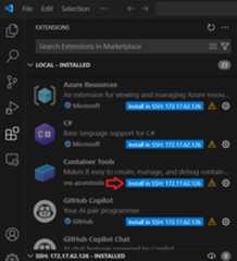 Screenshot - Installing the Container Tools extension