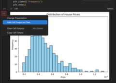 Screenshot that shows the context menu for a graph in a notebook cell.