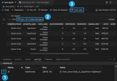 a screenshot showing the entry point into Data Wrangler from a notebook
