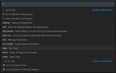 Quick Open command list