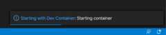 Dev Container Progress Notification