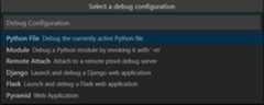 select debug configuration