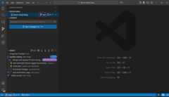 Screenshot showing the current branch displayed in the Status Bar and Source Control view.