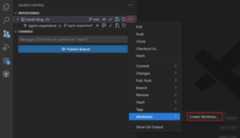 Screenshot showing the worktree context menu in the Source Control Repositories view.