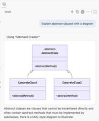 Screenshot showing a mermaid diagram in a chat response.
