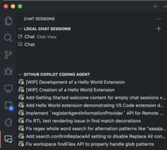 Screenshot showing the Coding Agent Sessions view.