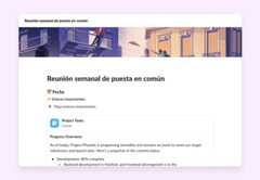 Plantilla de reunión semanal de puesta en común