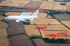 RAF Wedgetail with Red Arrows