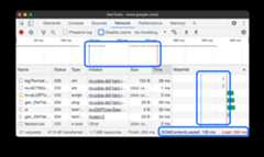 The locations of the DOMContentLoaded and load events on the Network panel.