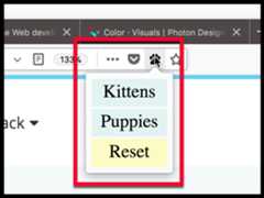 Beispiel eines Popups an der Adressleisten-Schaltfläche