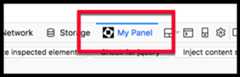 Simple example showing the addition of "My panel" to the Developer Tools tabs.
