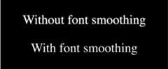 两类文本示例,一个具有 font-smooth 属性,而另一个则不具有
