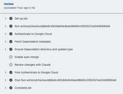 AIによるレビューがスキップされている様子