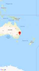 Screenshot with the map and marker centered on Syndney Australia.