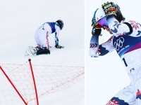 McGrath inforca nello slalom e si dispera: lancia i bastoncini e si avvia verso il bosco mentre gli altri festeggiano