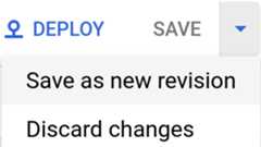 Save changes as new revision in the Save menu.