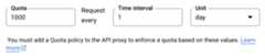 Add a new quota to an operation with 1,000 requests per day