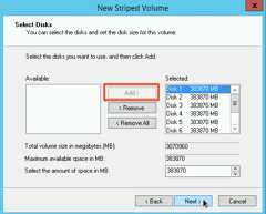 Selecting the Local SSD partitions to include in the array.
