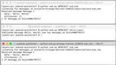 Subscriber 2 starts listening and receives the message that was waiting for it in sub_two