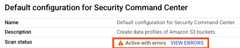 View errors button in the scan configuration details