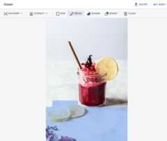 The base image of a glass jar, now with a mask area specified in the Cloud console