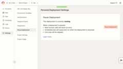 deployment settings pause deployment page