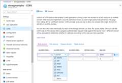 Azure Blob Storage アカウントの CORS 設定