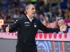 Sergio Scariolo, durante el partido contra Bosnia en Limasol.