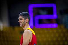 Santi Aldama, durante un entrenamiento de la selección.