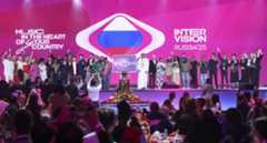 Los participantes asisten al sorteo del concurso de música Intervisión, en Moscú, la semana pasada.