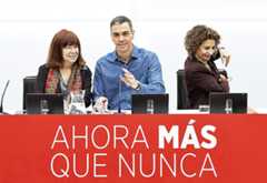 Cristina Narbona, Pedro Sánchez y María Jesús Montero, ayer, en la Ejecutiva del PSOE en Ferraz.