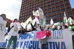 Manifestacion de medicos este sábado frente al Congreso de los Diputados.