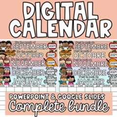 Preview of Digital Calendar BUNDLE | Google Slides (English OR French)