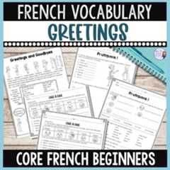 Preview of French greetings and goodbyes worksheets & speaking activities for core French