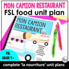 Preview of La Nourriture French Restaurant Food Truck Complete Teaching Unit Plan