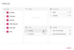 Member sorting icon in field list