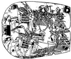 Figure 8. Orlat. Bone plate with representation of a battle scene Figure 7. Bone plate from Kuyumazar Necropolis. Bearded man.