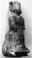 Figure 11. Erkurgan. Terracotta figurine with representation of a warrior, second-first centuries BC. Figure 10. Kampyr Tepe. Terracotta figurine with representation of a warrior, second-first centuries BC.