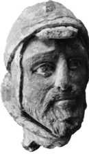 Figure 16. Khalchayan clay sculpture, late second— first centuries BC. Representation of a warrior.