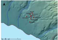 Fig. 5 Map of the Kouklia (Palaepaphos) Late Bronze Age localities mentioned in the text (Map drafted by the author, digital data courtesy of the Cyprus Department of Geological Survey)