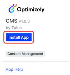 Install Optimizely CMS App