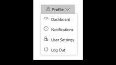 Dropdown Menu in JavaScript popup with list of action items containing text and icons
