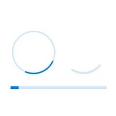 ProgressBar depicts the indeterminate mode to visualize the progress estimating process.