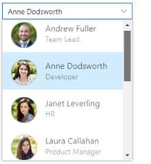 Vue Dropdown List with item template.