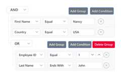 Vue Query Builder with Header template
