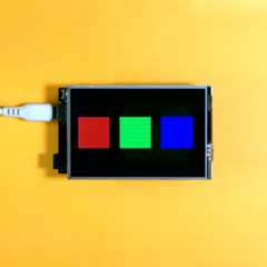 Red, Green and Blue squares drawn